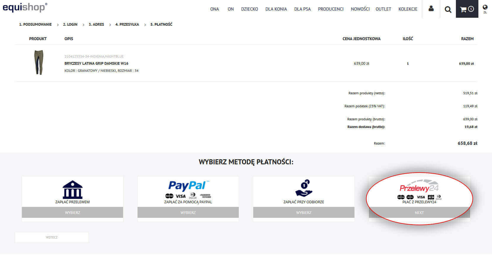 Wybór płatności ratalnej